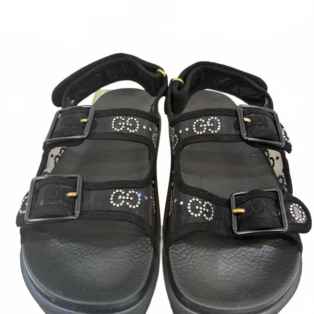 NWT Gucci Women's Platform Sandals with Buckle Straps and Rhinestone US 10 EU 40
